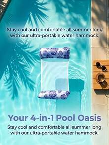 1pc Foldable Dual-Use Inflatable Hammock Net, Water Leisure Lounge Chair, Inflatable Floating Sofa, Adult Summer Pool Beach Party Supplies, Ideal Gift For Pool And Beach Relaxation, Suitable For Mother's Day, Father's Day, Can Be Given To Family And Friends - Multiple Styles - View 5