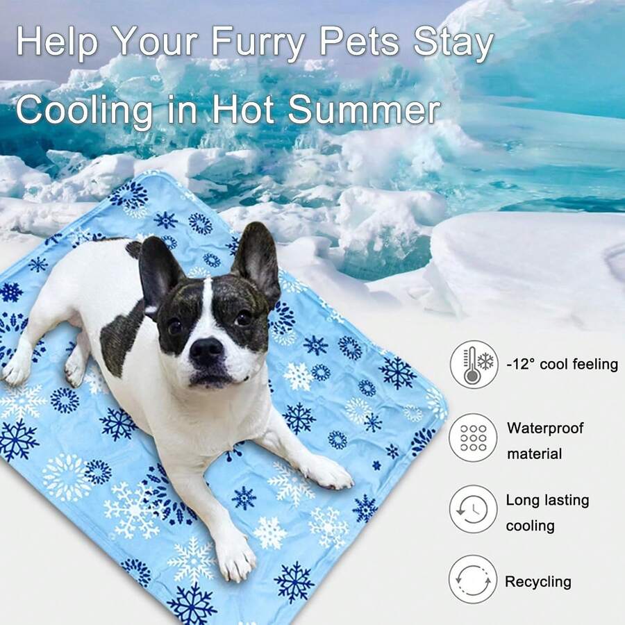 Durable Pet Cooling Mat For Summer, Easy To Clean, Comfortable And Cool Dog/Cat Bed - Baby Blue - View 1