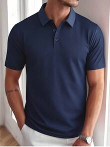 Plus Size -Random Sent 1PC | 13 Colors - Men's Summer Solid Plain Polo Shirt | Summer Short Sleeve Collared T-Shirt Top, Suitable For Business, Travel - Mixed Colors/Random 1PC - View 8