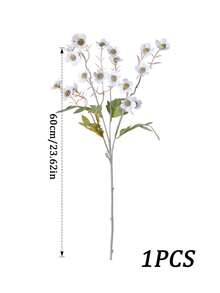 12/6pcs Silk Long Stem Artificial Flowers, Indoor Faux Flowers (White, Champagne), Suitable For Room Decor, Home Decor, Wedding Decor, Outdoor Decor, DIY, Halloween, Christmas, Thanksgiving, Autumn Decor, Birthday Party, Garden Decor, Mother's Day, Valentine's Day - Multicolor - View 11