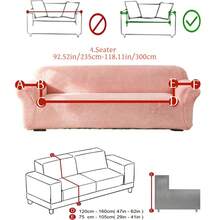 1PC Lambswool Fabric Pet-Proof Anti-Dust Sofa Cover, Embossed Plush Jacquard With Simple Large Leaf Design, Multi-Color Rich Palette, Thickened Autumn/Winter Style, Suitable For 1/2/3/4-Seater Sofas - Pink - View 14