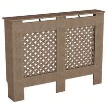 Home Discount Vida Designs Oxford Natural Radiator Cover Heat Protection Adjustable Cross Pattern Design With Wooden Shelf Top Display Hallway MDF Cabinet Easy To Install - Natural - View 8
