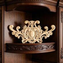 1pc Solid Wood Carving Decals, Woodworking Supplies, Home Decorations, Suitable For Cabinets, Doors And Windows, Furniture, Background Walls, Porches, Offices And Other Decorations, Holiday Decorations, DIY Decorations. - Multicolor - View 9