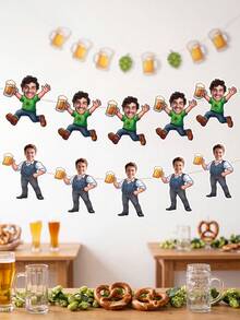 Custom Photo Beer Guy Banner, Personalized Cartoon Man Banner With Beer Mug,Custom Hanging Sign For Men Birthday, Beer Party Wall Decor Supplies - Multicolor - View 3