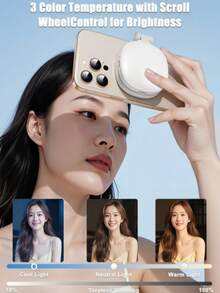 Magnetic Selfie Fill Light, Foldable LED Ring Light, Compatible With IPhone And Android, Rechargeable Portable Phone Light With Mirror, Suitable For Selfie, Vlog, Makeup And Photography - one-size - View 5