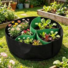 1 pièce Sac de plantation en feutre respirant avec trou rond, convient pour la plantation verticale, la croissance des tomates, des fraises et des semis de légumes - Noir et vert - Voir 6