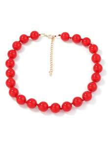 2/1 pieza Collar largo de cuentas ABS con nudo geométrico redondo estilo bohemio, joyería hecha a mano, adecuado como regalo para mujeres y uso diario, accesorio para mujer, perfecto para vacaciones en la playa, viajes diarios, accesorio de playa, accesorio de verano para mujer, joyería de verano, regalo de vuelta a la escuela, atuendo de otoño, invierno, conjunto de joyería para mujer, Navidad - Multicolor - Ver 17