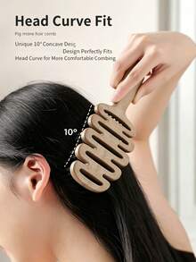 Tired Of Frizzy And Dull Hair? This Multi-Functional Boar Bristle Styling Brush Can Smooth Hair, Nourish Hair Quality And Lift Hair Roots. Get One For Your Best Friend As A Sweet Daily Gift! - Pine Cone Boar Bristle Hair Comb - View 4