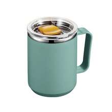 Stainless Steel Coffee Mug With Lid, 15oz/450ml Travel Coffe Cup With Handle, Reusable Metal Drinks Cup, Camping Mug, Ideal Gift - 450ml - View 9