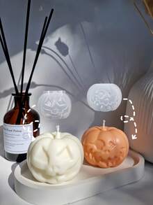 1PC Pumpkin Silicone Mold With Facial Expressions, Creative DIY Angry / Smirking Pumpkin Aromatherapy Candles Mold, Crafts Casting Molds, Holiday Home Decor & Gifts Ornament Epoxy Resin Mold, Art Decoration Plaster Mould, Autumn Halloween Decor Mold - 01-straight-eared Rabbit Tray Silicone Mold - View 1