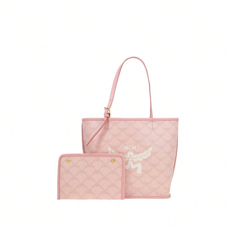 Mcm Himmel Lauretos Collection Fully Embroidered Ladies Shoulder Bag MWPESAC02P6001 - Cherry Blossom Pink MWPESAC02P6001 - View 1