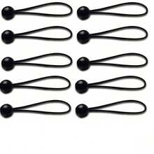 10/20pcs Heavy Duty Waterproof Nylon Elastic Rope With Metal Ball Hook, 55.34kg Tensile Strength, Flexible And Durable, Suitable For Fixing Tent Poles And Camping Equipment, Essential Outdoor Fastening Accessory - Black - View 13
