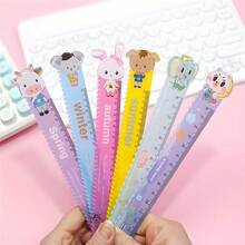 18pcs/12pcs/6pcs/4pcs/1pc Cute Cartoon Animal Ruler, 15cm Wavy Line Special Ruler, Elementary School Student Gift Prize Ruler, Highly Attractive Multi-Function Wavy Line 15cm Ruler, Student Stationery Small Gift Prize, Back To School Season/Back To School Season Essential, Halloween/Christmas Essential - Multicolor - View 7