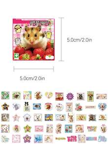 50pcs Cute Animal Japanese Style Stickers, Waterproof PVC, Gift Decoration, Scrapbook, Laptop, Luggage, Guitar, Water Bottle, Phone Case, DIY Decals - 50pcs - View 3