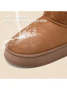 GETAC Botas Para Mujer Suela Plataforma Botín Peluche Térmico Glamour De moda casual Vintage Preppy De Pelito botin peluche Oficina Casa Exterior Gym y Fitness invierno - Camel - Ver 6