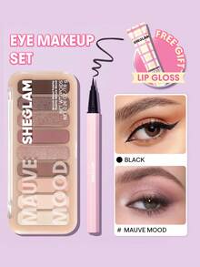 SHEGLAM [3Pcs] Eternal Beauty 眼影、眼線筆和潤唇膏套組 - 永恆之美+淡紫色調色盤+蜜桃 - 查看 1
