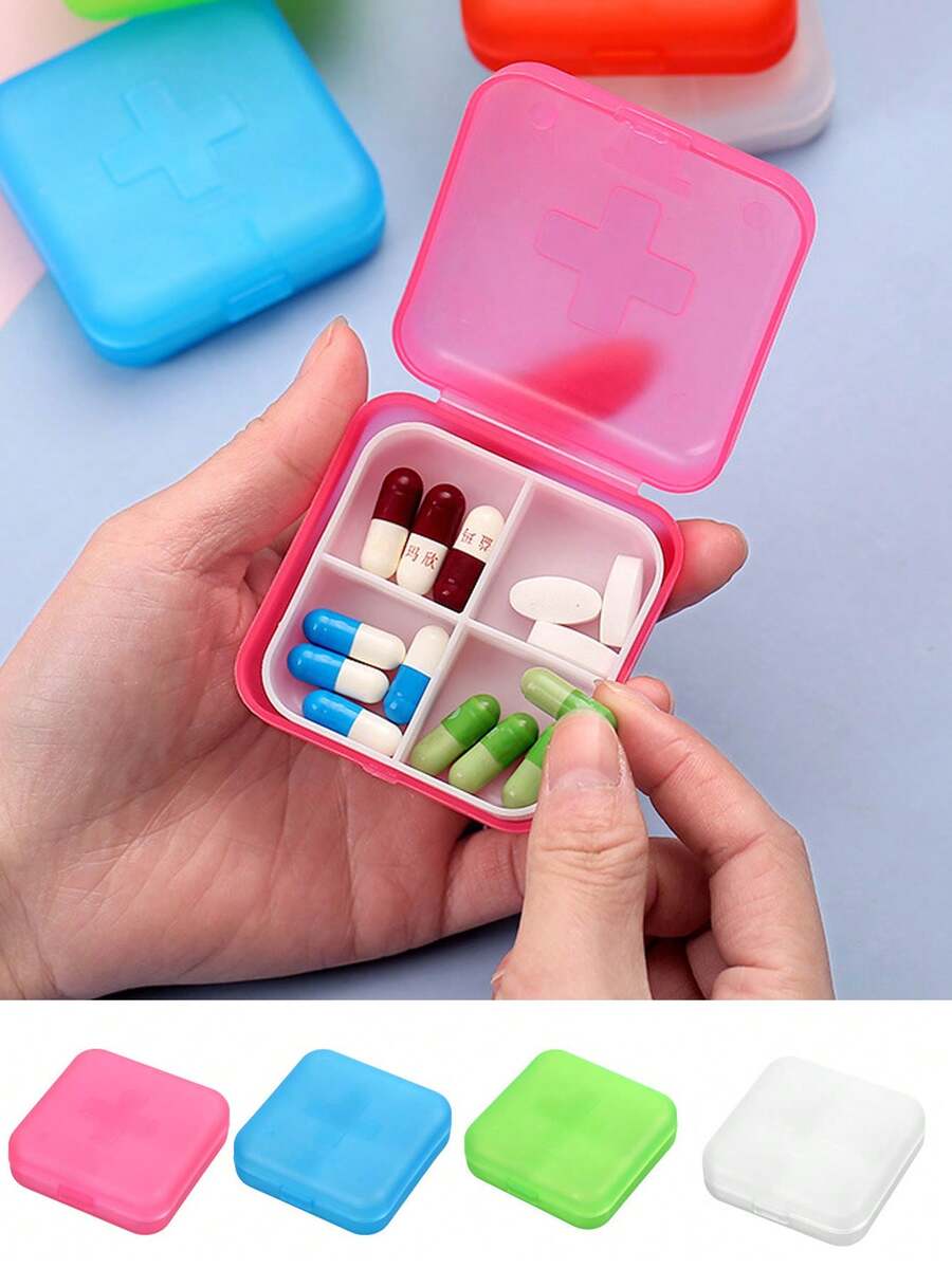 Portable Mini Pill Box, Suitable For Storing Daily 3-Meal Pills Or Tablets, Compartment Design, Convenient For Carrying; Suitable For Office, Outings And Travel,Back To School - Multicolor - View 1