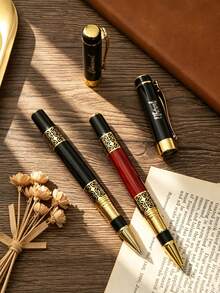 Business Metal Signature Pen, Customizable Engraved Logo, High-End Office Gift Gel Pen, Personalized Small Gift - Round - View 4