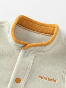 mini bala Anti-Static Fleece Vest Kids Baby Lightweight Thermal Inner Layer Autumn Soft Warm Base Vest - White Coffee Color - View 6