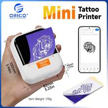 ORICO Handheld Tattoo Transfer Machine, Temporary Tattoo Transfer Machine, Mini Portable Tattoo Printer, Desktop Label Printer, Thermal Label Printer Compatible With Tattoo Printing And Label Printing, Includes: 10-110 Sheets Of Tattoo Transfer Paper + 1 Roll Of Label Stickers, Built-In Adjustable Paper Tray/Bluetooth Connection For Phone Use, Great Helper For Tattoo Artists And Tattoo Enthusiasts, Massive Free Patterns For You To Choose From. - Multicolor - View 10