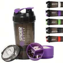 3-Layer Detachable Shaker Cup With Scale, Powder Mixer Cup, Leak-Proof Design, PP Material, Suitable For Gym, Outdoor Sports And Nutritional Supplement Mixing - Multicolor - View 8