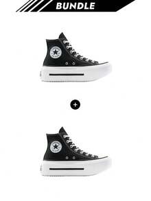 Converse [حزمة] تشاك تايلور أول ستار تشاك تايلور أول ستار ليفت دبل ستاك نسائي منصة قماش أسود A12975C X 2 - أسود * 2 - مشاهدة 1