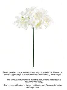 6件裝人造繡球花，絲綢繡球花全花附莖假花，白色人造繡球花批發（無需壓平，無需蒸氣），象牙色絲綢花附莖，適用於婚禮中心裝飾、居家、花園、淋浴、派對裝飾、桌面中心裝飾（以實際產品為準） - 象牙白 - 查看 13