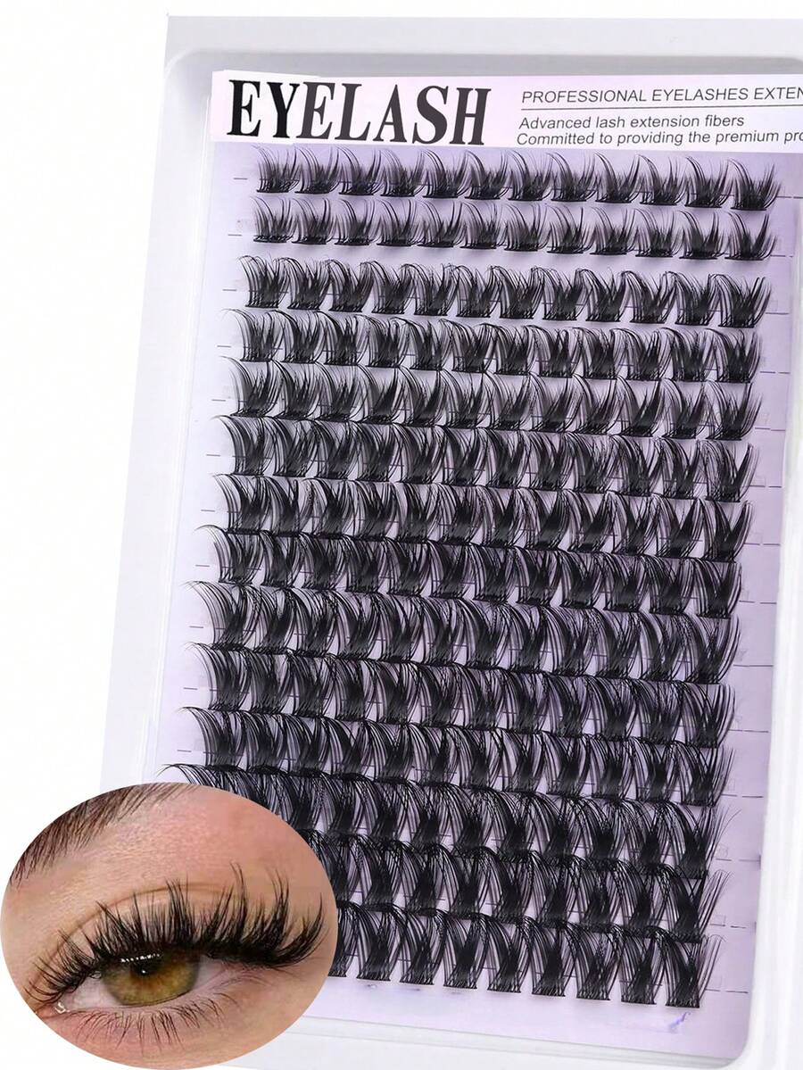 LIMEIKAI Beginner-Friendly DIY 3D Wispy False Eyelashes - Natural Cat Eye Manga Look, Mixed Lengths 10-18mm, Voluminous & Reusable, Perfect For Beginners & Professional Styling