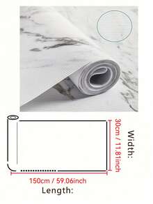 1 Roll Small 30cm/11.81in Wide Marble Pattern Moisture-Proof Mat, Wavy Texture Design, Flat Non-Slip Easy To Clean. Multi-Functional EVA Plastic Material, Protects Your Stove And Cabinet From Oil Stains, Also Suitable For Dining Table, Refrigerator, Freezer, Drawer And More - Marble - View 12