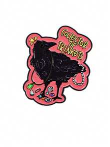 COLLECTOR TRINKETS Enamel Pin Black Crow Brooch Lapel Pins Badge On Backpack Clothing Accessories Punk Jewelry Friends Gifts - Multicolor - View 11