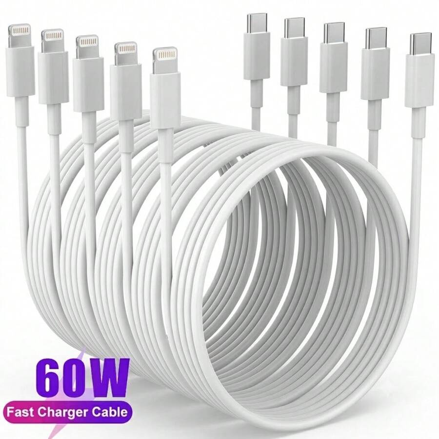 1/2/5Pcs 3.3ft/100cm Apple Cable Type C To Lightning Fast Charging Data Cable Compatible With IPhone 14 13 12 11 Pro Max XR XS X 8 7 6 Plus SE/ High-Efficiency Data Transfer Cable