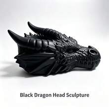 Dragon Head Storage Tray, Dragon Sculpture Ornament, Gothic Style Home Entryway Desktop Decor Storage Box, Living Room Bedroom Keys Jewelry Fantasy Dragon Shaped Organizer Craft - Multicolor - View 6