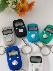 Macaron Keychain LED Counter, Mini Portable Bag Hanging Vibration Reminder Tally Counter, One-Click Reset Large Screen Clear Reading, Multi-Color Full Set Pocket Style, Universal Counting Tool For Prayer, Meditation And Pilgrimage - Multicolor - View 9