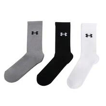 Under Armour 1包 UA Performance 棉质三双装船袜，舒适百搭，适合日常、运动、休闲穿着，男女皆宜 - 黑色/白色/灰色 - 查看 10