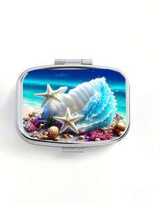 Vintage Fun Starfish Pill Box, Cute Starfish Design, Square Pill Box, Portable Medication Storage Compartment, Mini Metal Storage Box, Portable Jewelry And Pill Box, Travel Pill Box, Large Capacity Compartment, Weekly Medication Organizer, Suitable For Daily Medications And Vitamins, Essential For Doctors And Nurses, Emergency Needs, Travel, Hiking Emergency Rescue, Unique Gift Choice - Multicolor - View 13
