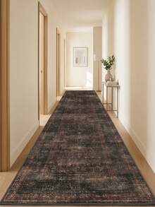 1pc American Classic Distressed Artistic - Beautiful Floral Bohemian - Long Runner Rug, Bathroom, Kitchen, Entryway, Hallway, Bedside, Living Room, Bedroom, Etc., All Season Soft Machine Washable Mat, Aesthetic Home Decor - Multicolor - View 2