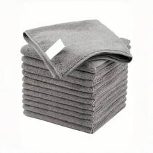5pcs/10pcs Multi-Purpose Grey Microfiber Cleaning Rags - Soft & Quick-Dry Towels For Car Washing, Dusting, And Household Chores - A - View 11