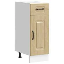 vidaXL Spülenunterschrank Kalmar Helle Eiche Khaki 80x46x81,5 cm Holzwerkstoff, Küchenunterschrank, Unterschrank für Küche, Küchenzeile, Küchenschrank - hellbraunes Khaki - Übersicht 23