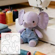1pc Cute Big Ear Elephant Patchwork Template DIY Elephant Pattern Sewing Template, Reusable PET Template, Suitable For Handmade DIY Tracing Patchwork Template, Positioning And Tracing Sewing Template, Cutting Tool For Craft Enthusiasts - Classic - View 5