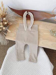 4 Pcs/Set Celana Legging Bayi Perempuan Baru Lahir Kasual Sederhana dengan Ruffle dan Tali Bahu, Celana Dalam Elastis, Kombinasi Musim Semi dan Gugur - MultiWarna - View 8