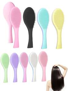 1 buah Sisir Anti Kusut, Cocok untuk Rambut Keriting, Lurus, Basah dan Kering, Sisir Rambut Wanita, Aksesori Rambut, Sisir Penata Rambut Profesional untuk Semua Jenis Rambut - Mengurai, Menghaluskan dan Memijat Kulit Kepala - Bulu Nilon, Gagang Plastik ABS - MultiWarna - View 1