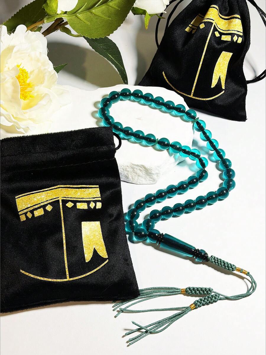 1 buah Tasbih Islami Minimalis Baru 45 Butir Buatan Tangan dengan 2 Rumbai, Dilengkapi Tas Hadiah, Tasbih Unisex, Tasbih Genggam Religius Portabel - MultiWarna - View 1