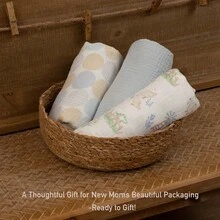 3pcs/Set Fine Cotton Swaddle Blankets, Breathable Soft Newborn Receiving Blankets, Swaddle Wrap Burp Cloths, Baby Baptism Essentials, Toddler Gifts - Multicolor - View 9