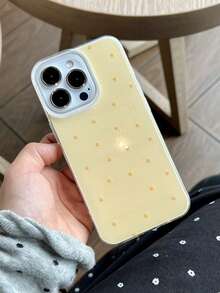 時尚手機殼，極簡可愛設計，黑白波點圖案，適用於 iPhone 11 至 17 系列，17Pro Max 17pro 17 16promax 16pr 16plus 15proma 15pro 15 14promax 14pro 14 13promax 13pro 13 12promax 12pro 12 11 智慧型手機保護殼 - 黃色 - 查看 5