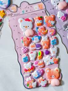 Cute Cartoon PP Stickers 3D Decoration, Suitable For Planner, Device Decoration And Handmade Crafts - Multicolor - View 16