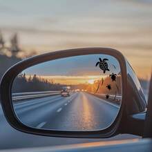 Cute Turtle Swimming In The Ocean Rearview Mirror Sticker, Suitable For Cars, Motorcycles And More - 1 - View 3