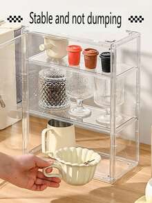 1pc Cake Storage Box, Kitchen Baking Bread Storage Container, Stackable Tea Cup & Water Cup Holder, Easy Access, Moisture-Proof & Pest-Proof, Suitable For Kitchen, Bakery, Coffee Shop - View 5