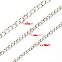 Rantai Perpanjangan Stainless Steel 2m, Tebal 2/3/4mm, Warna Emas, Untuk Pembuatan Perhiasan dan Kerajinan DIY - rantai - View 2