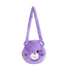 Care Bears 27cm 熊頭毛絨斜挎包,可愛3D卡通毛茸茸單肩手提包,柔軟填充動物包,女童適用,創意設計 - 彩色 - 查看 14