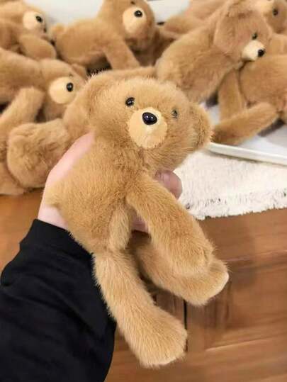 1pc Women's New Brown Cute Bear Hair Clip, Bangs Clip, BB Clip, Side Clip, Forehead Hair Clip, Sweet And Cute High-End Plush Bear Doll Hair Accessory, Suitable For Daily Wear And Outings